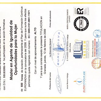 Master en Agente de Igualdad mujer.